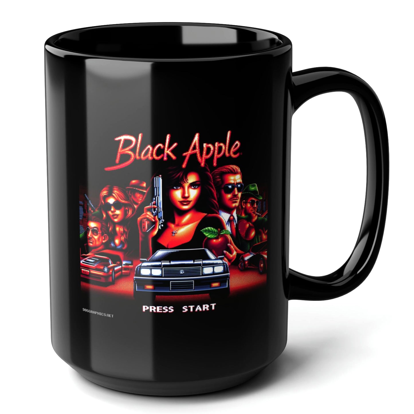 Black Apple Black Mug (15oz) - gifts for a gamer-15oz-