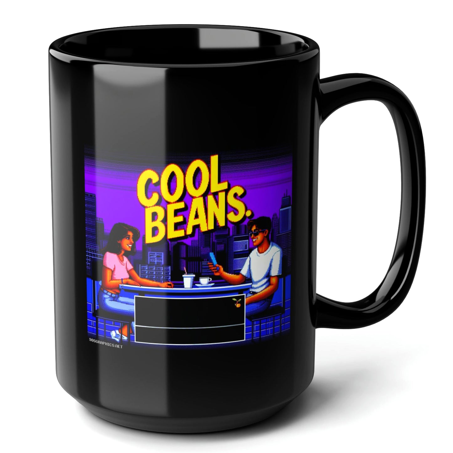 Cool Beans Black Mug 15oz - perfect for cool gamers-15oz-