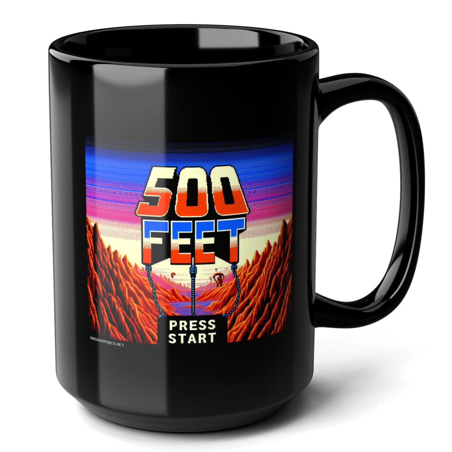 500-Feet Black Mug (15oz) - best gifts for gamers-15oz-