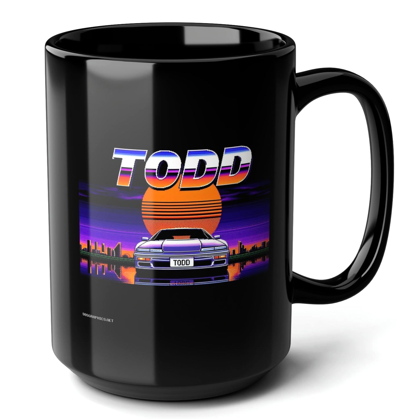 TODD Black Mug, (15oz) - name sake presents for Todd-15oz-