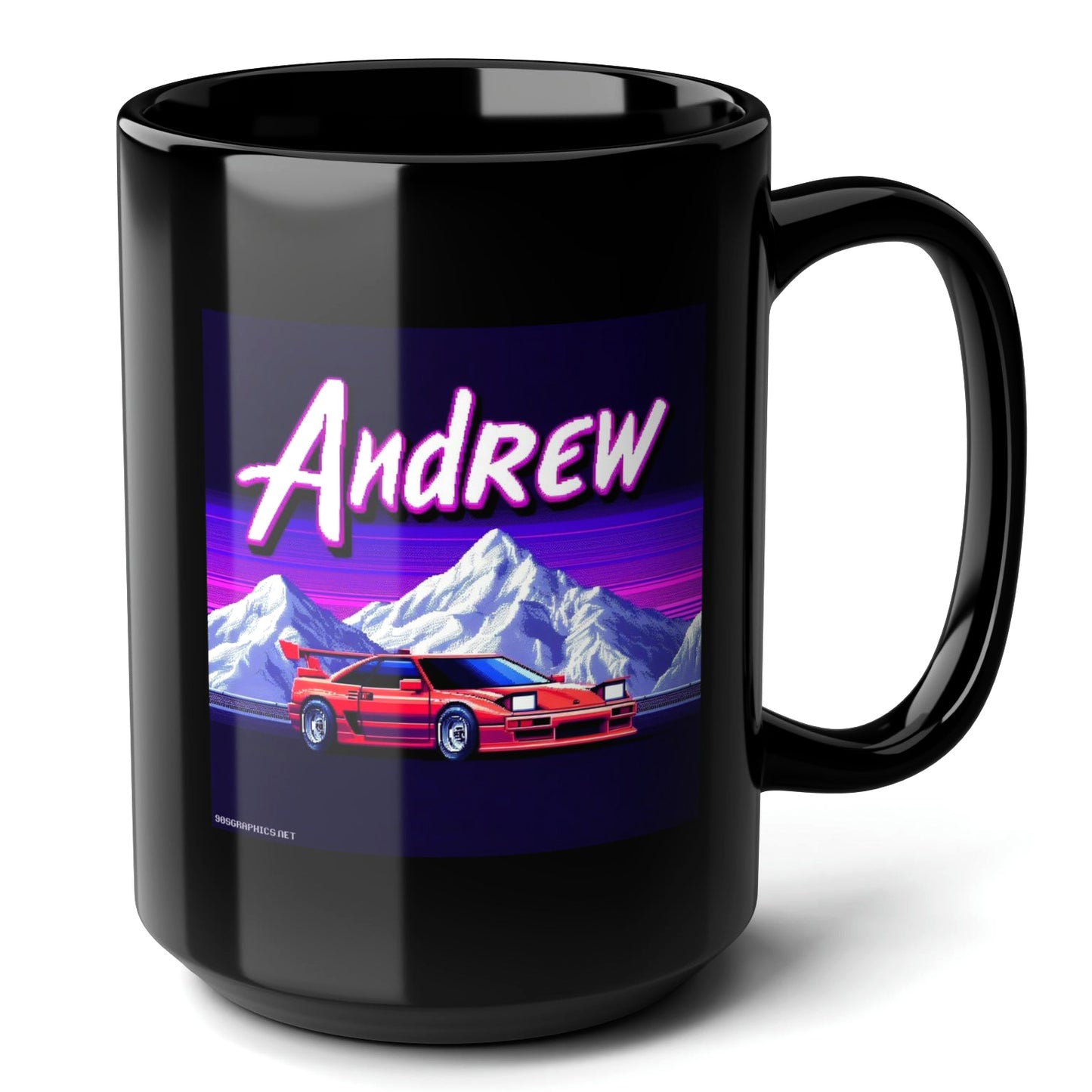 ANDREW Black Mug, (15oz) - custom gifts for Andrew-15oz-