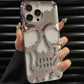 3D Hollow Skull Callous Phone Case - Luxury Plating Shockproof Ghostface Soft Cover - iPhone 15 14 ProMax Plus 13 12 11 Pro Max - All iPhone Models - Anime Fan Gift-