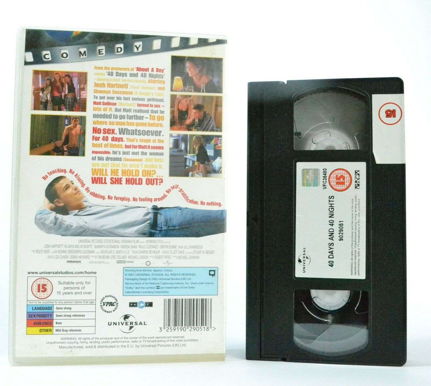 40 Days And 40 Nights: Erotic Comedy (2002) - Large Box - Josh Hartnett - VHS-