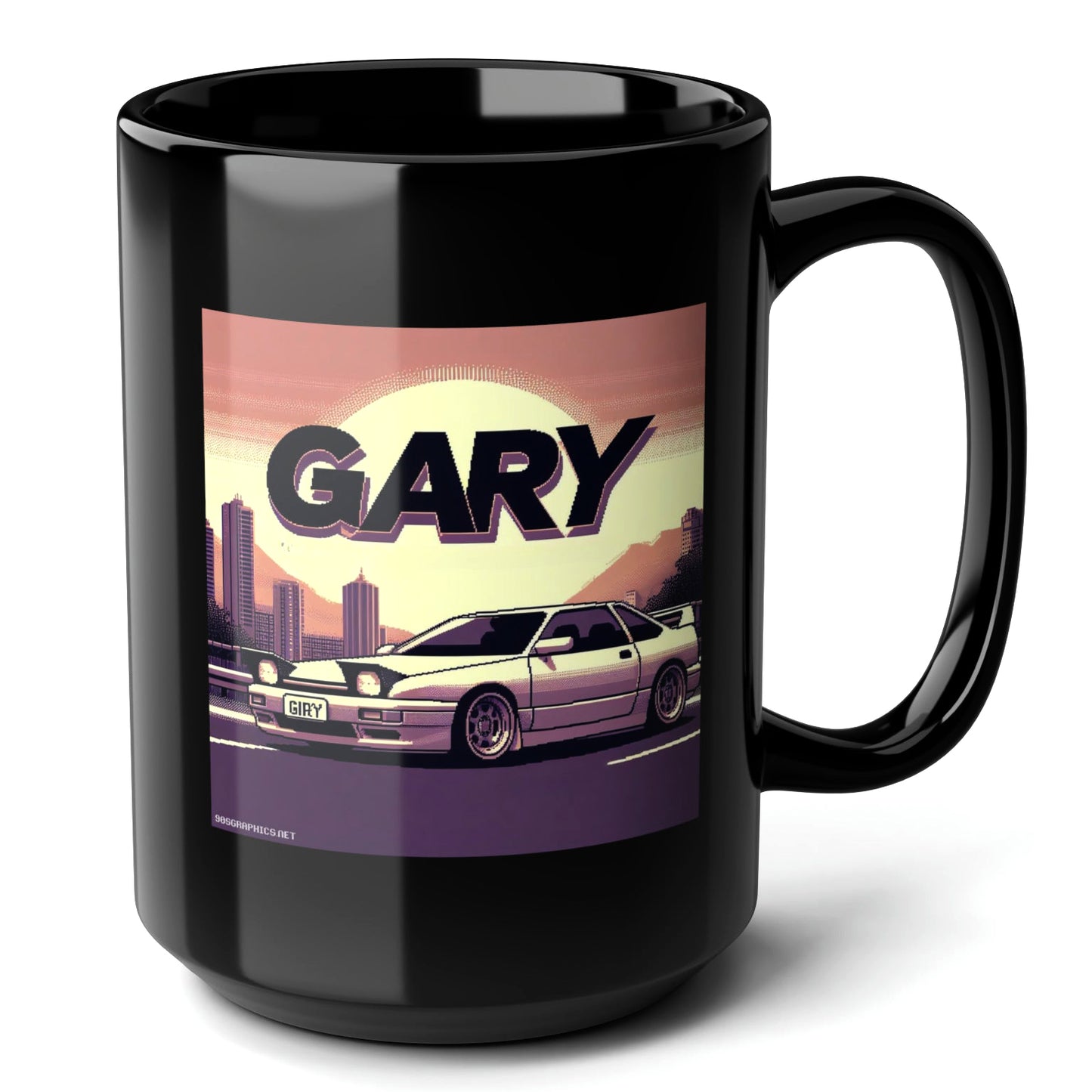 GARY Black Mug, (15oz) - custom gifts for Gary-15oz-