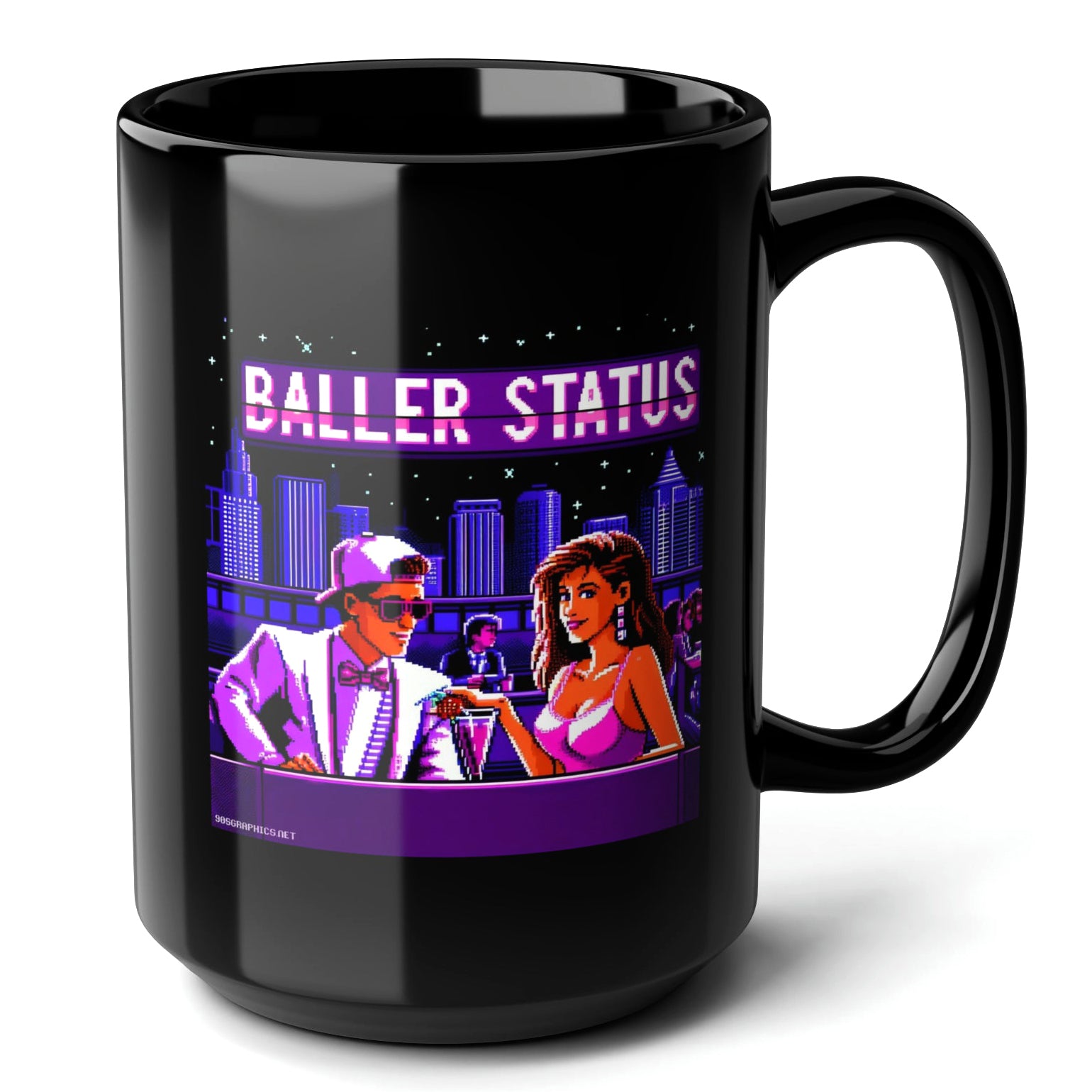 Baller Status Black Mug 15oz - great for basketball game fans-15oz-