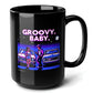 GROOVY BABY Black Mug, (15oz) - unique gifts for 90s throwback enthusiasts-15oz-