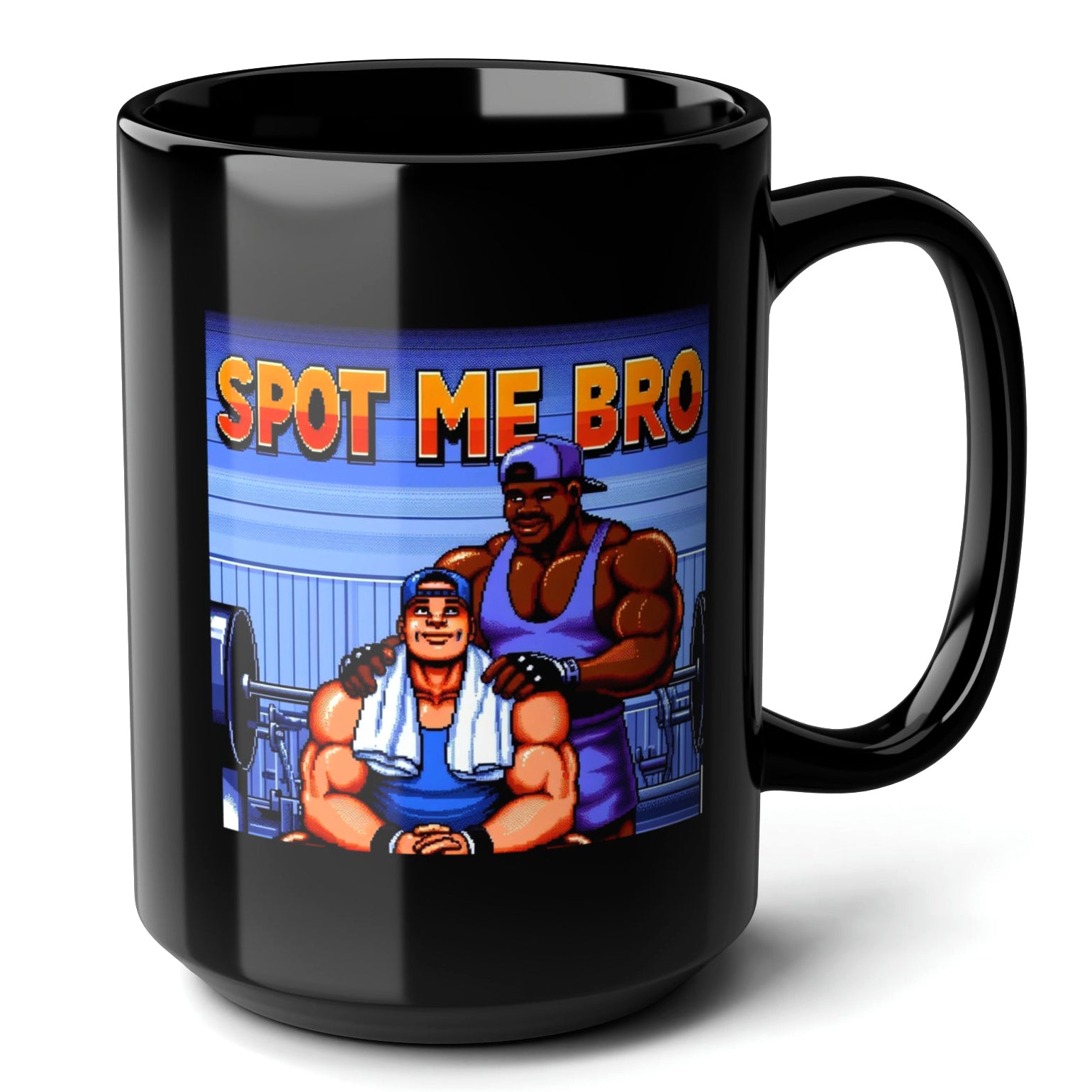 SPOT ME BRO Black Mug (15oz) - best gift for a gym lover-15oz-