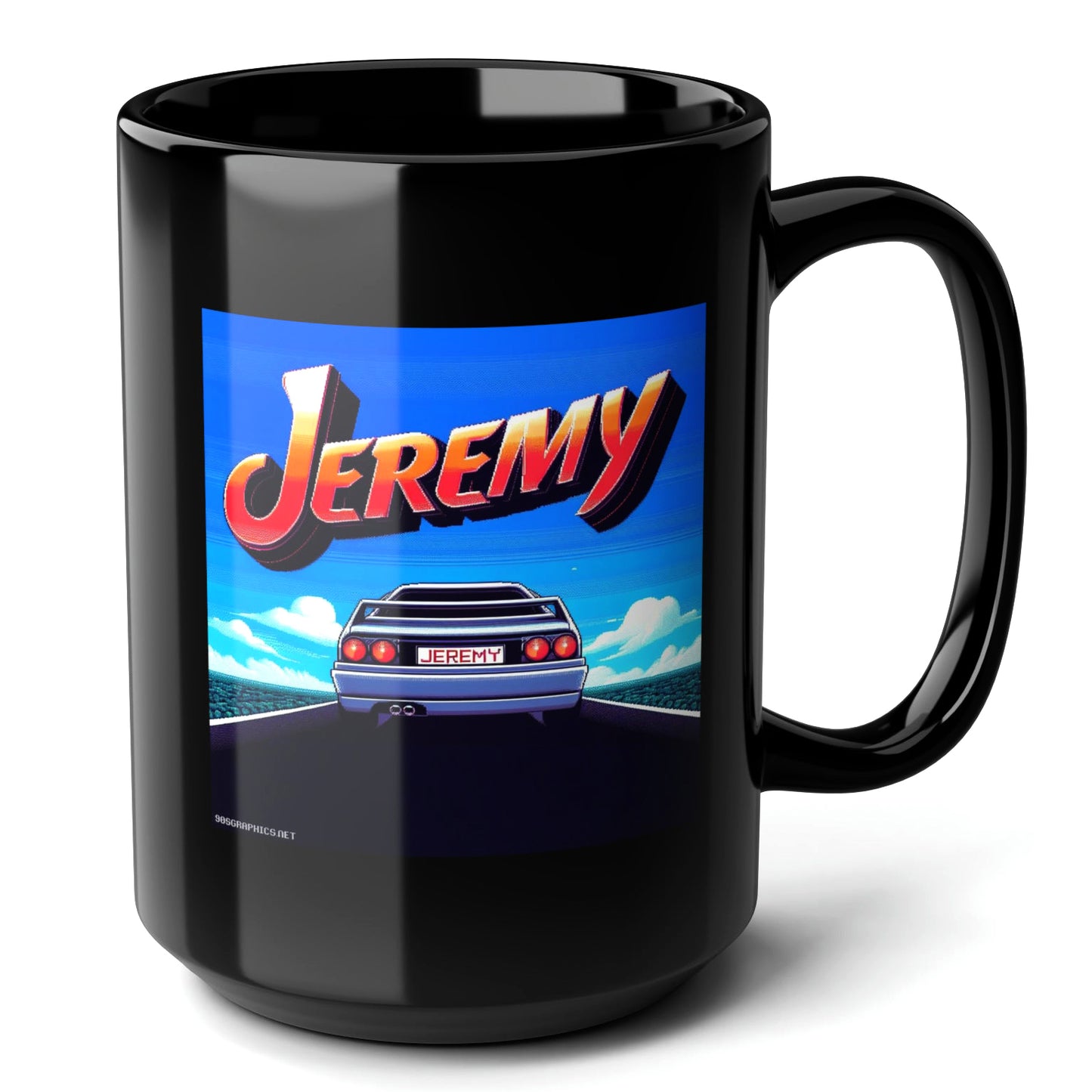 JEREMY Black Mug, (15oz) - custom presents for Jeremy-15oz-