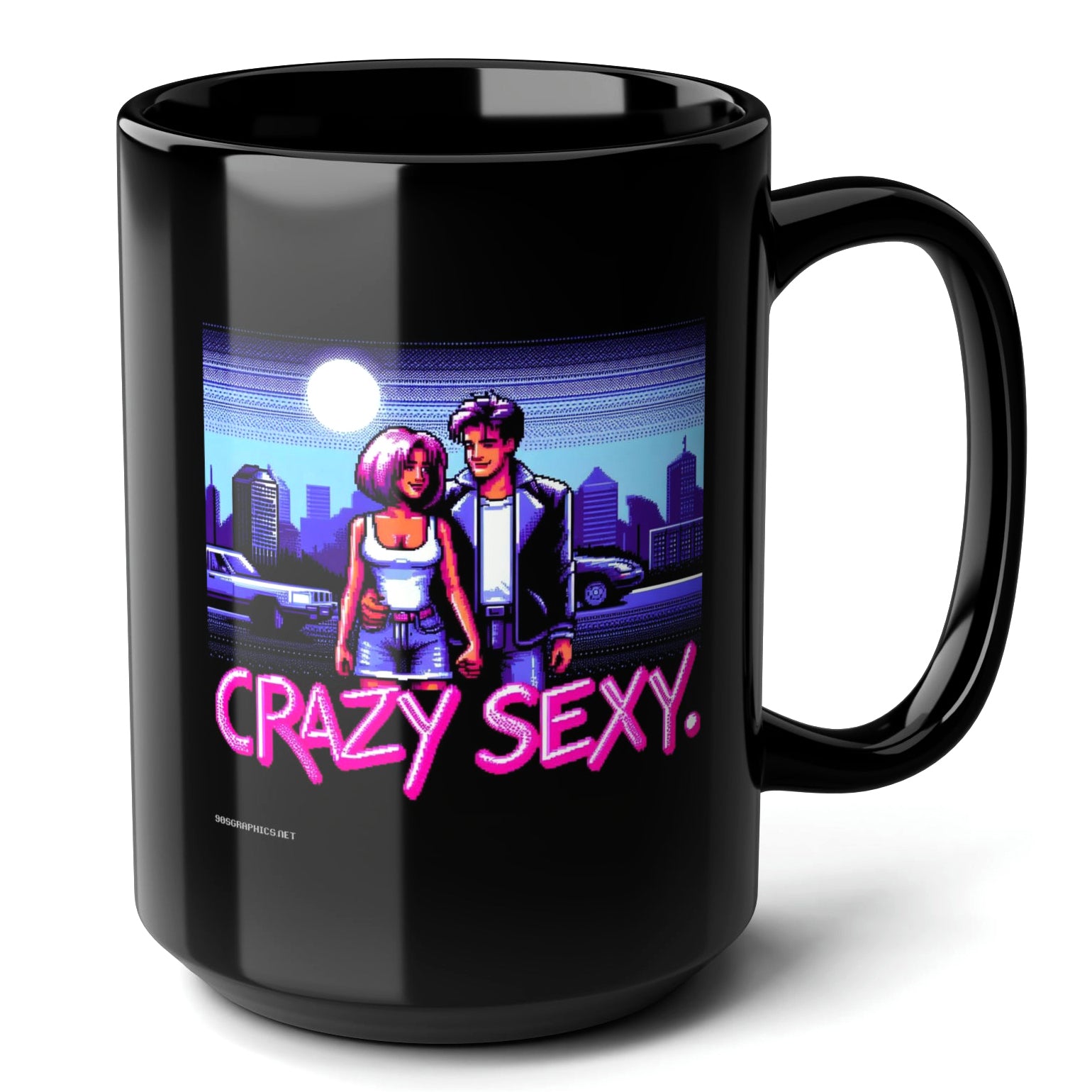 Crazy Sexy Black Mug 15oz - fun mug for gamer couples-15oz-