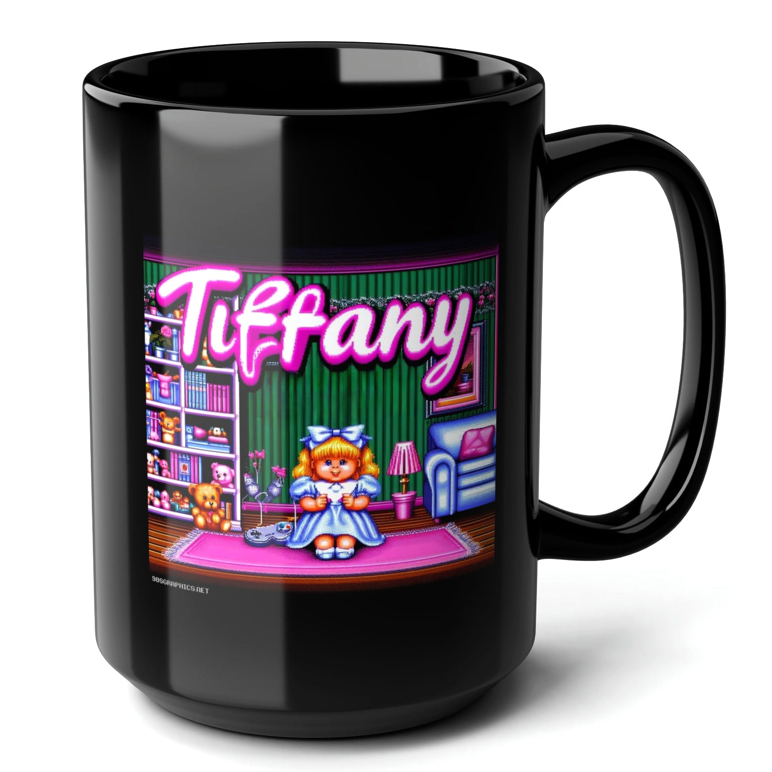 TIFFANY Black Mug, (15oz) - personalized name sake presents for Tiffany-15oz-