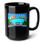 WILLIAM Black Mug, (15oz) - custom presents for William-15oz-