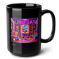 LINDSAY Black Mug, (15oz) - custom presents for Lindsay-15oz-