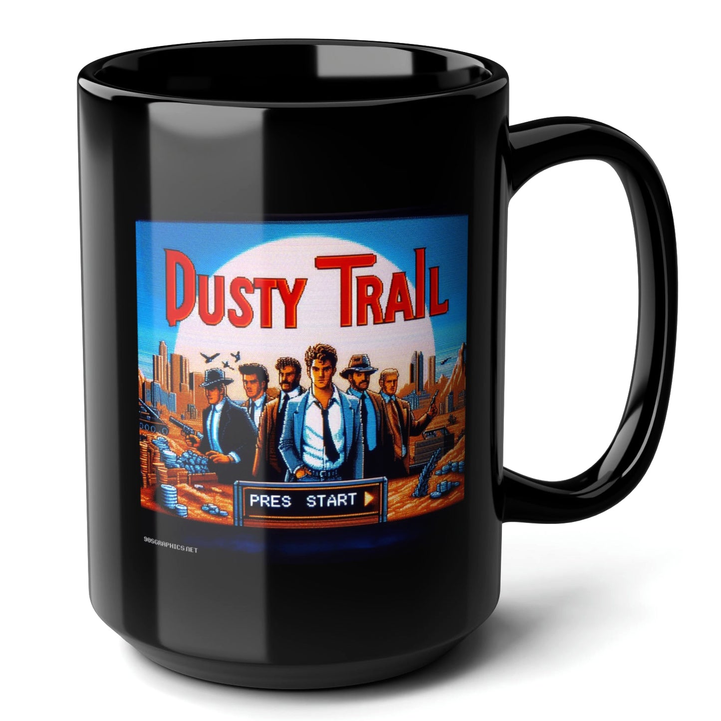 Dusty Trail Black Mug (15oz) - best gift for video gamers-15oz-