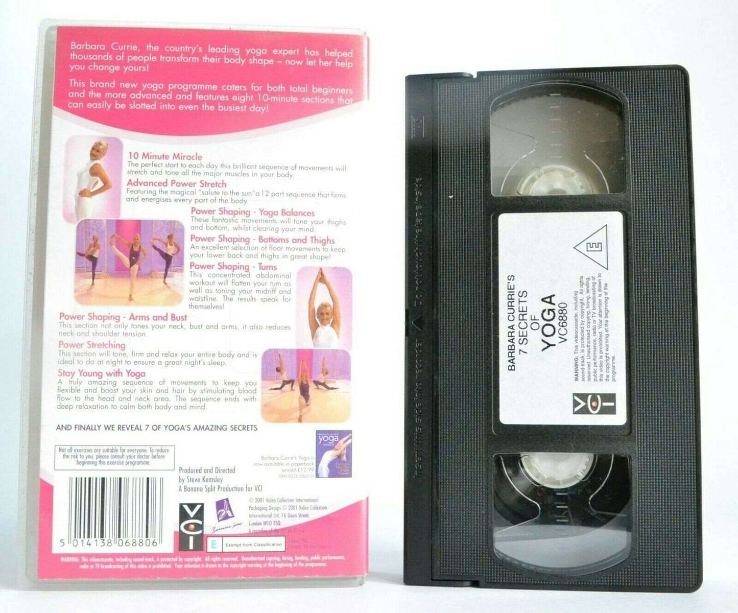 7 Secrets Of Yoga: By Barbara Currie - Power Stretch - Body Transformation - VHS-