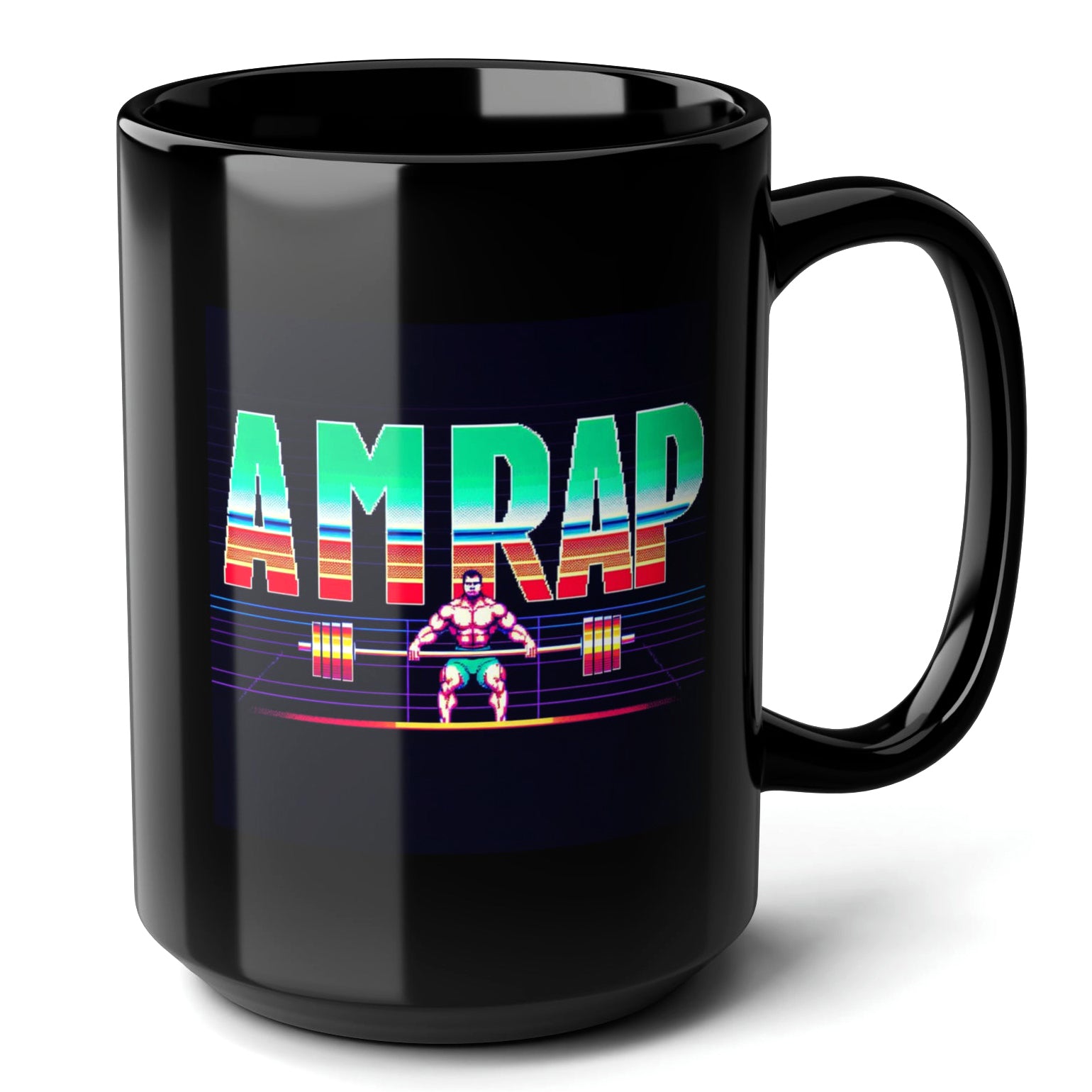 AMRAP Black Mug (15oz) - best gifts for gym lovers-15oz-