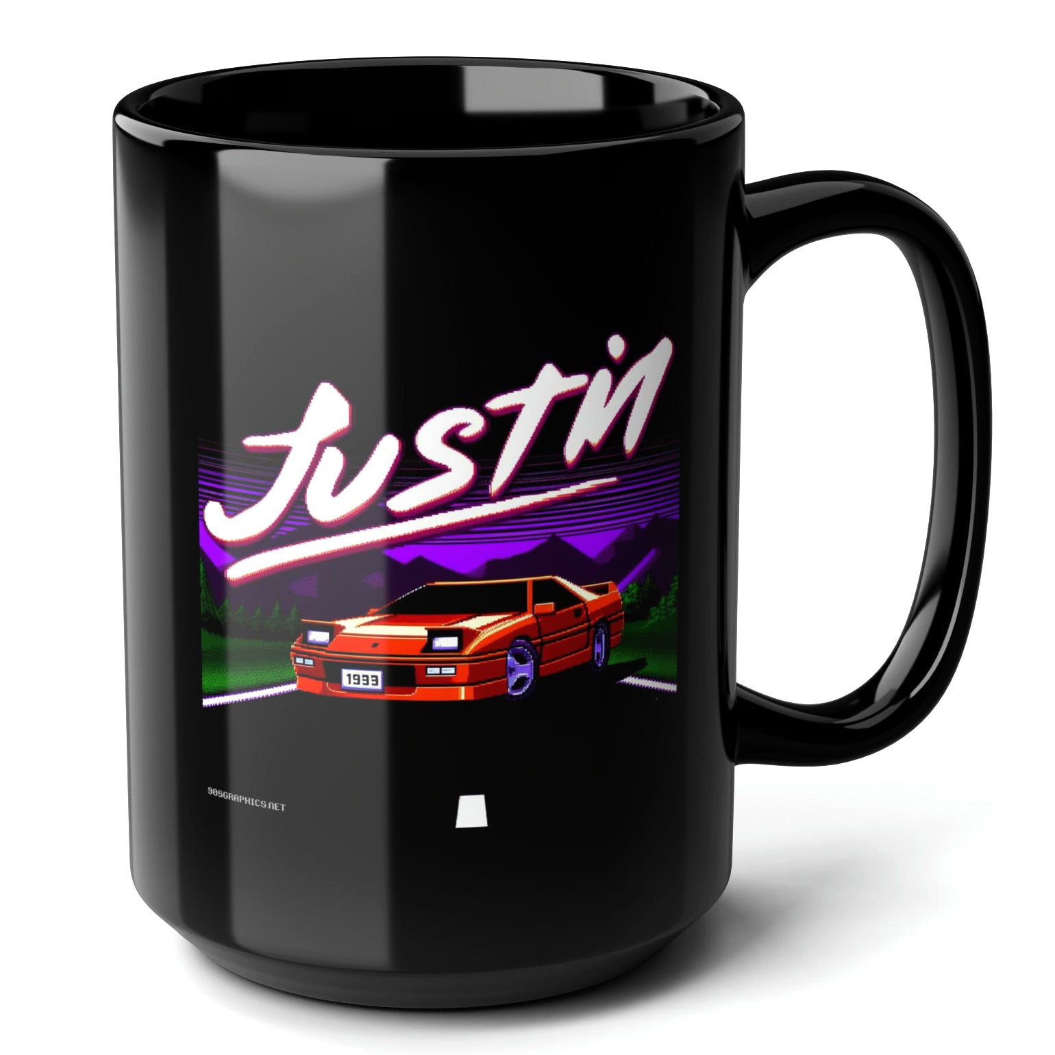 JUSTIN Black Mug, (15oz) - personalized presents for Justin-15oz-