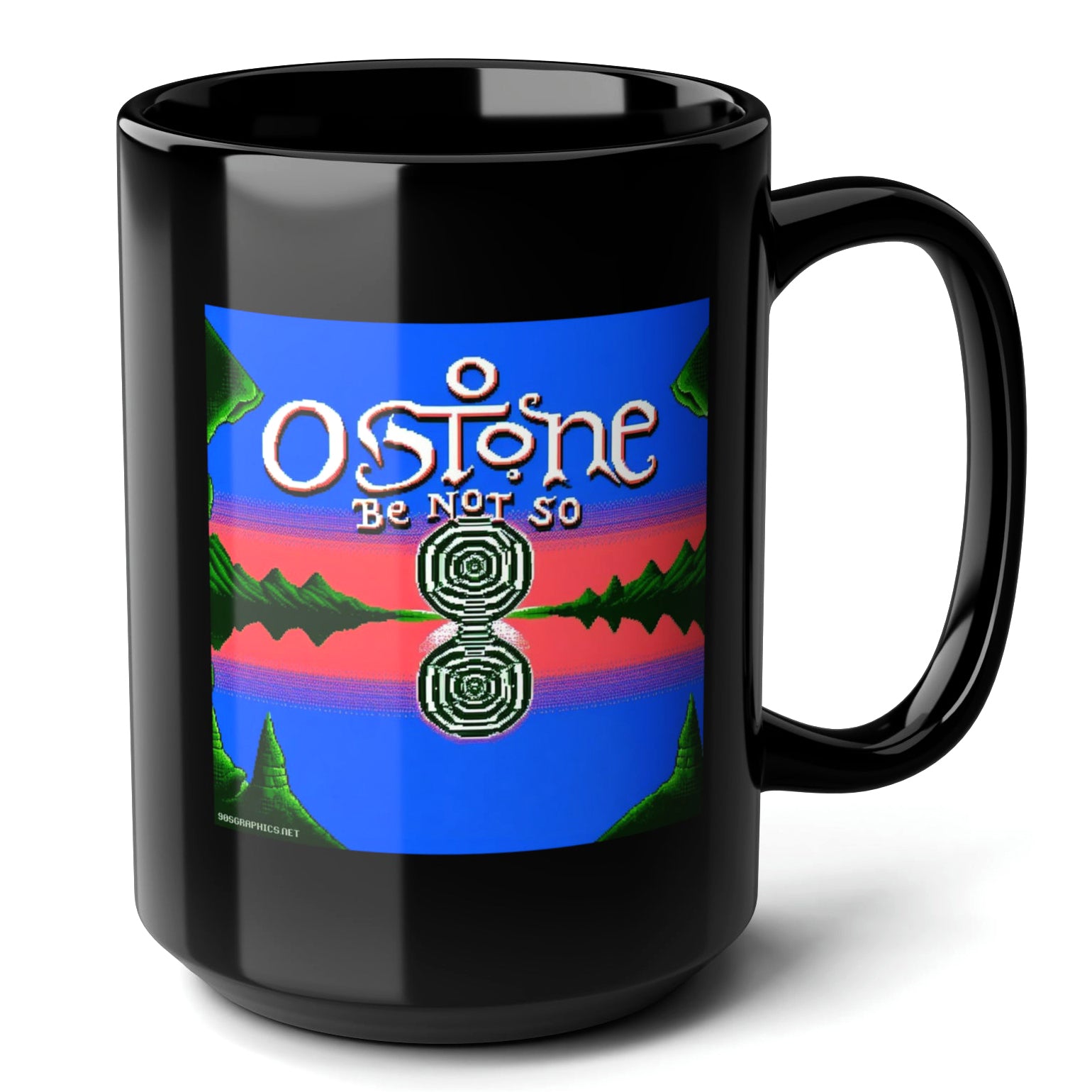 O Stone Be Not So Black Mug 15oz - quirky mug for gamers-15oz-