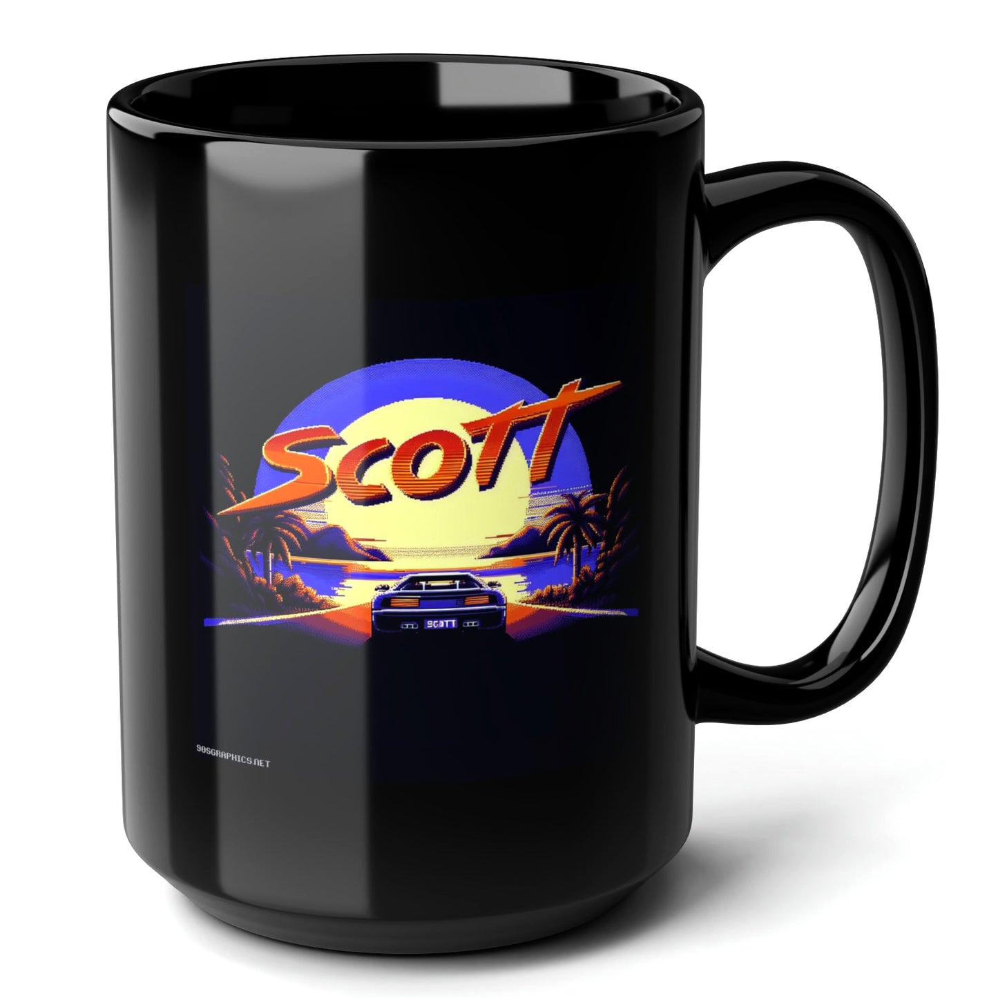 SCOTT Black Mug, (15oz) - unique presents for Scott-15oz-