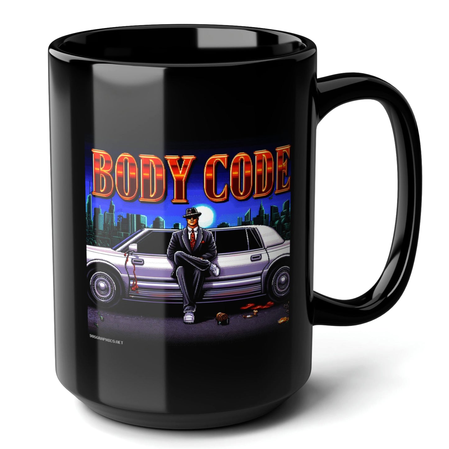 Body Code Black Mug (15oz) - best gift for a gamer-15oz-