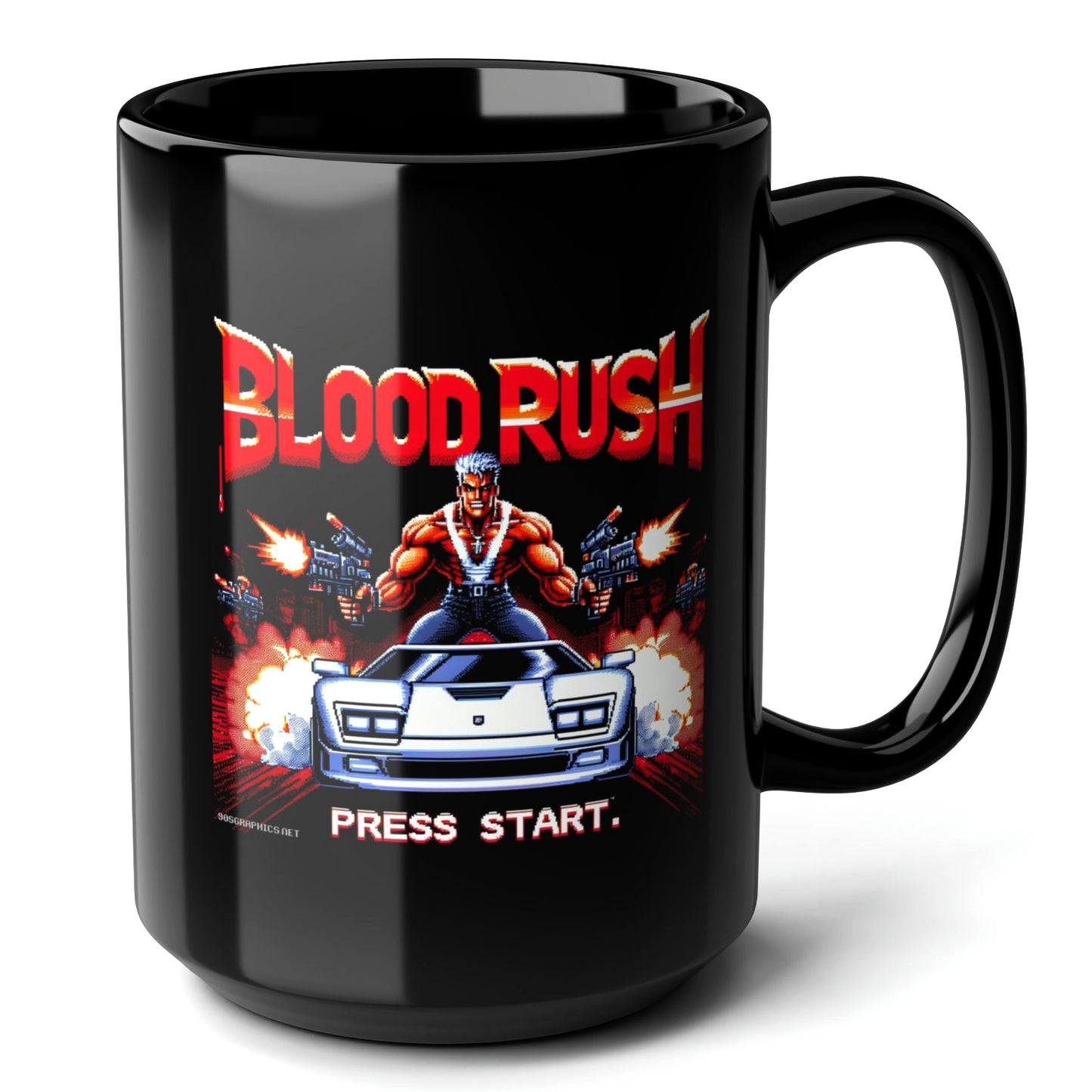 Blood Rush Black Mug (15oz) - gamers gifts-15oz-