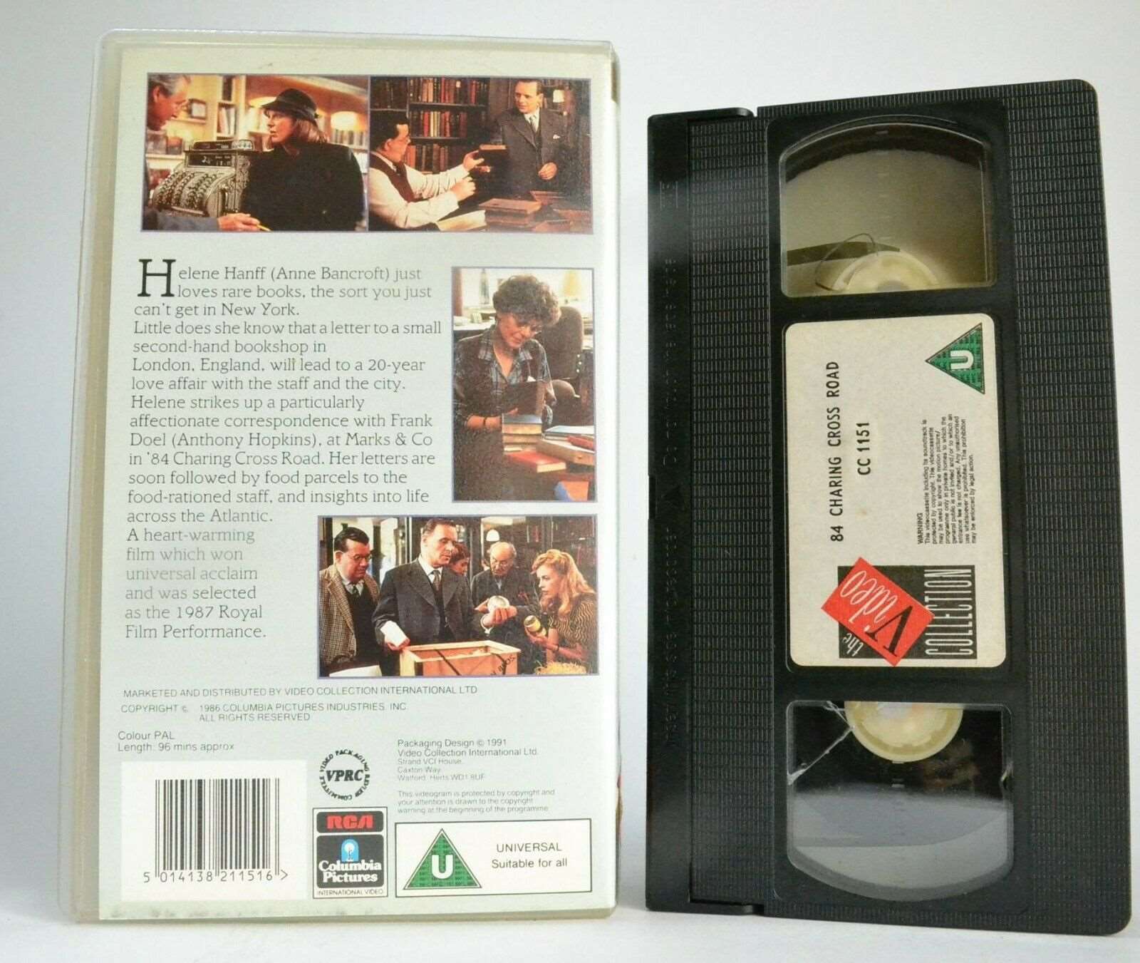 84 Charing Cross Road: Anne Bancroft & Anthony Hopkins [True Story] - Pal VHS-