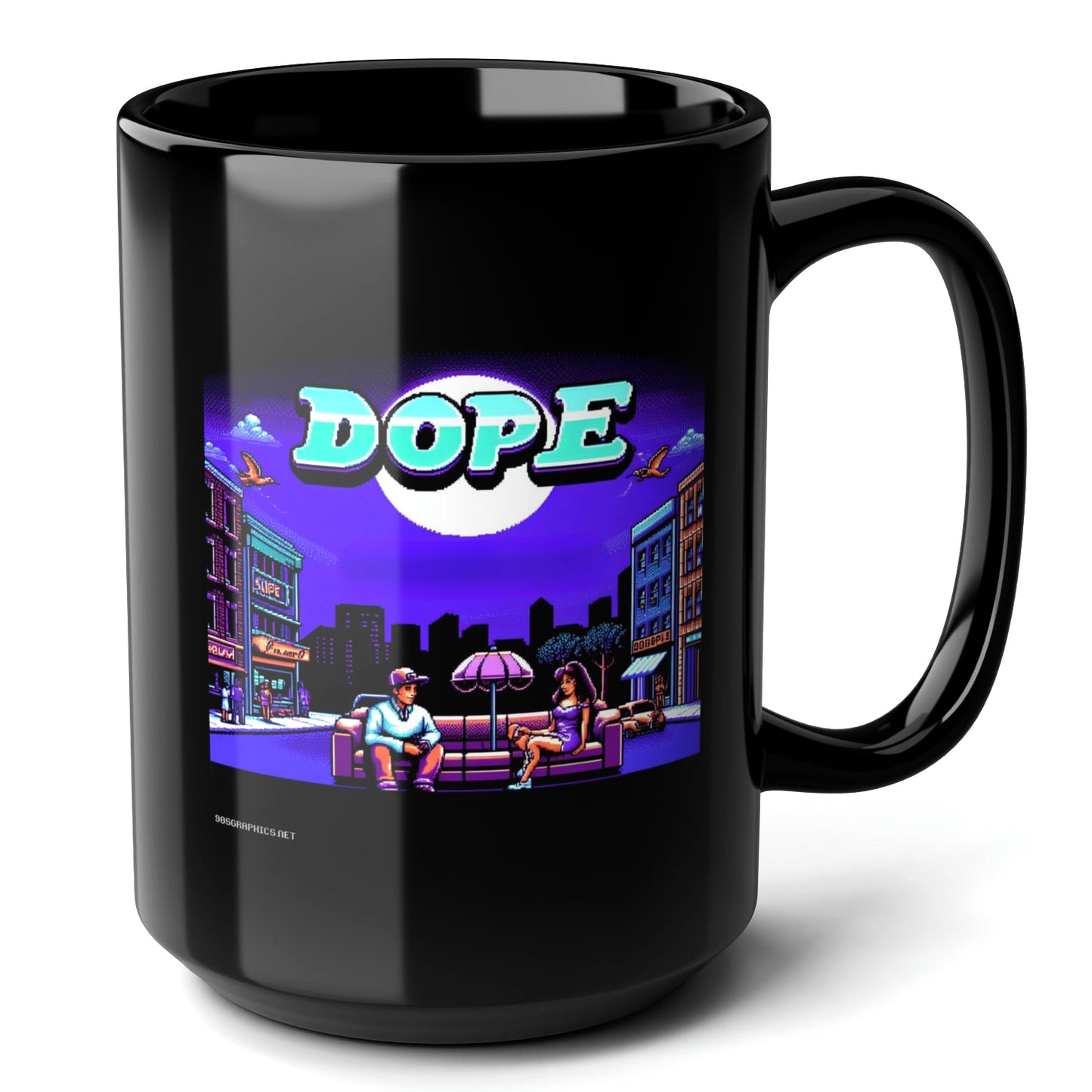 DOPE Black Mug, (15oz) - gifts for 90s slang fans-15oz-