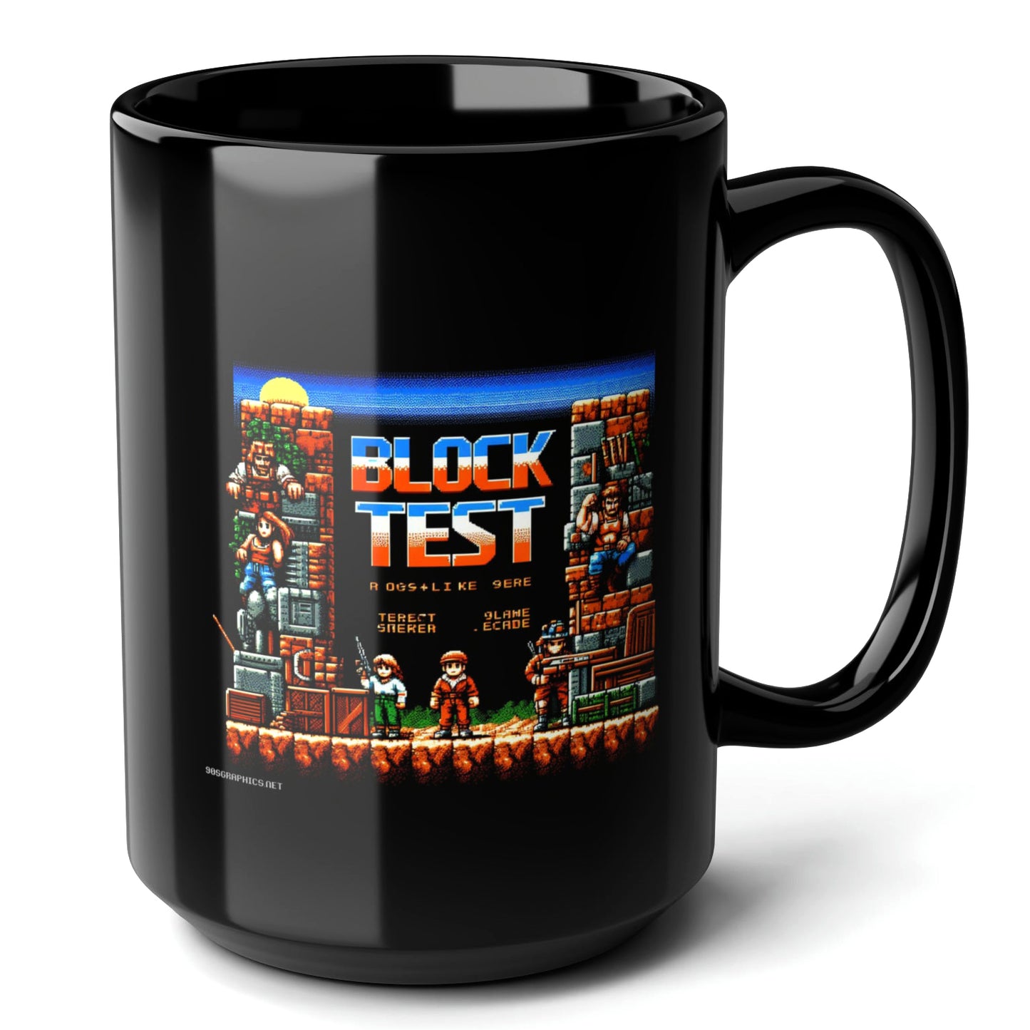 Block Test Black Mug (15oz) - gifts for a gamer guy-15oz-