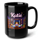 KATIE 1 Black Mug, (15oz) - custom name gifts for Katie-15oz-