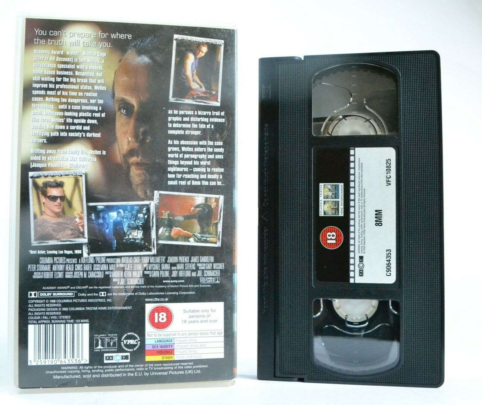 8MM (Eight Millimeter): A J.Schumacher Film (1999) - Crime Action - N.Cage - VHS-