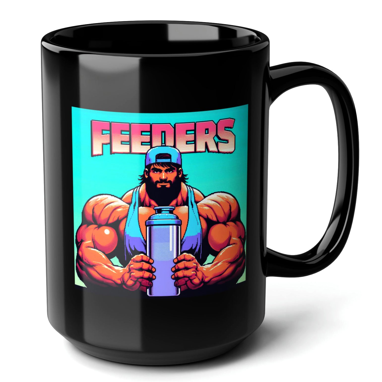 FEEDERS Black Mug (15oz) - cool gifts for gym lovers-15oz-