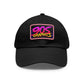 Dad Hat with Leather Patch (Rectangle)-Black / Pink patch-Rectangle-One size