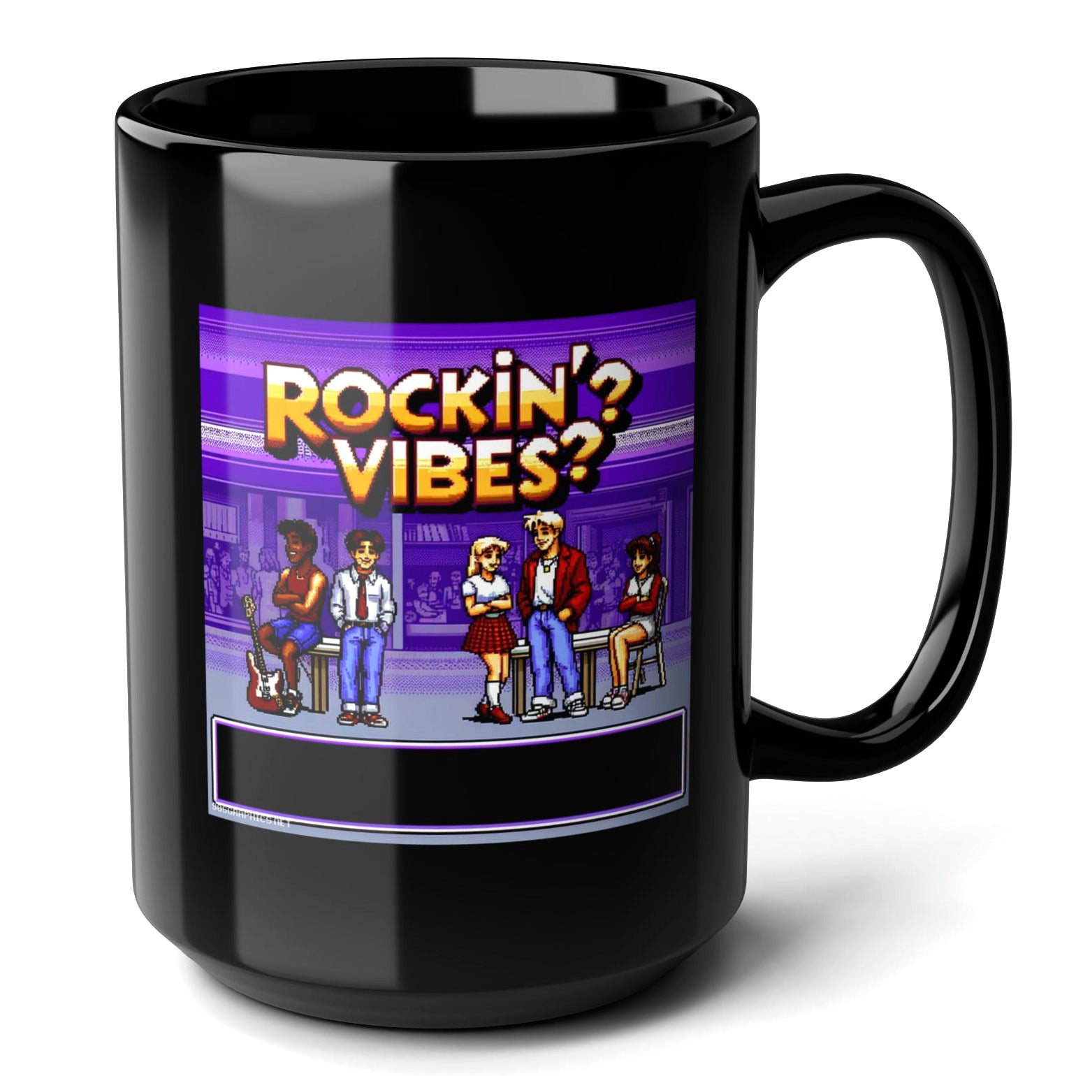 ROCKIN VIBES Black Mug, (15oz) - unique gifts for retro fans-15oz-