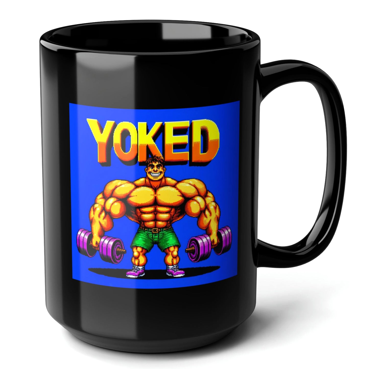 YOKED Black Mug (15oz) - gifts for gym lover husband-15oz-