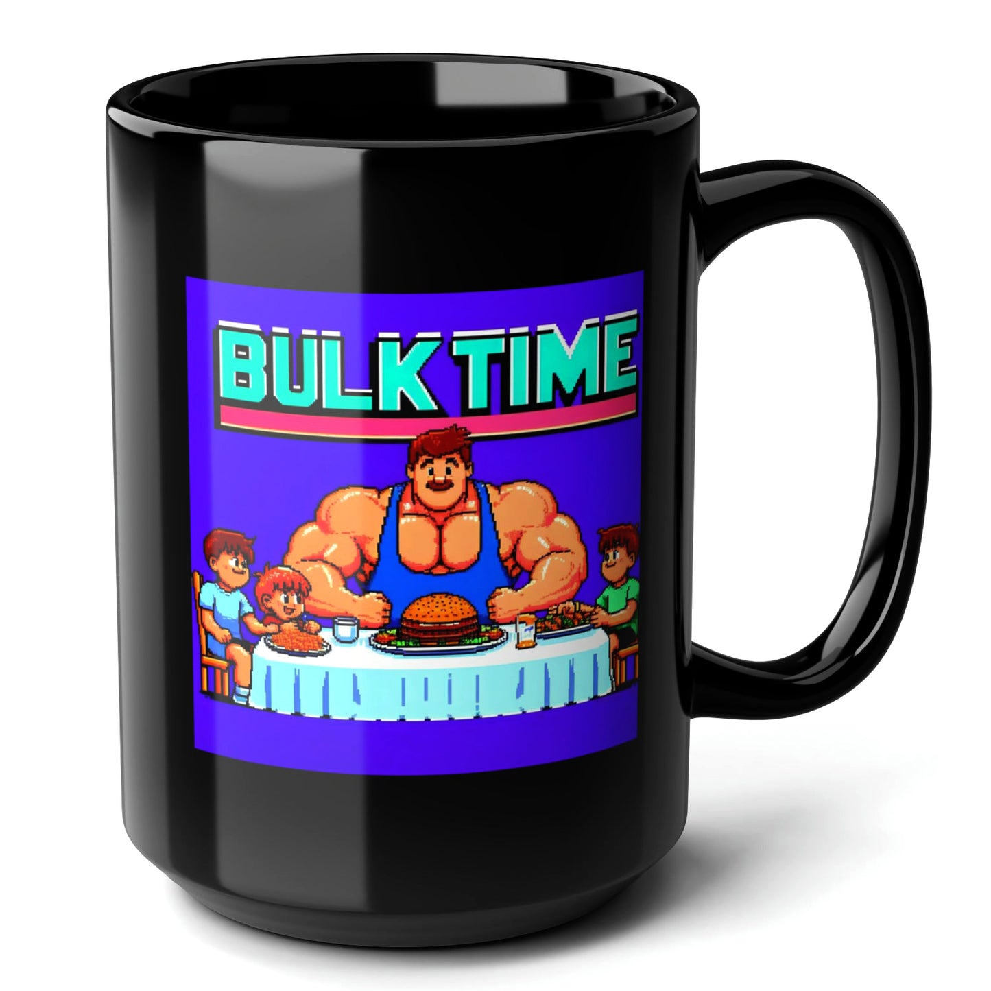 BULK TIME Black Mug (15oz) - bodybuilder gifts for him-15oz-