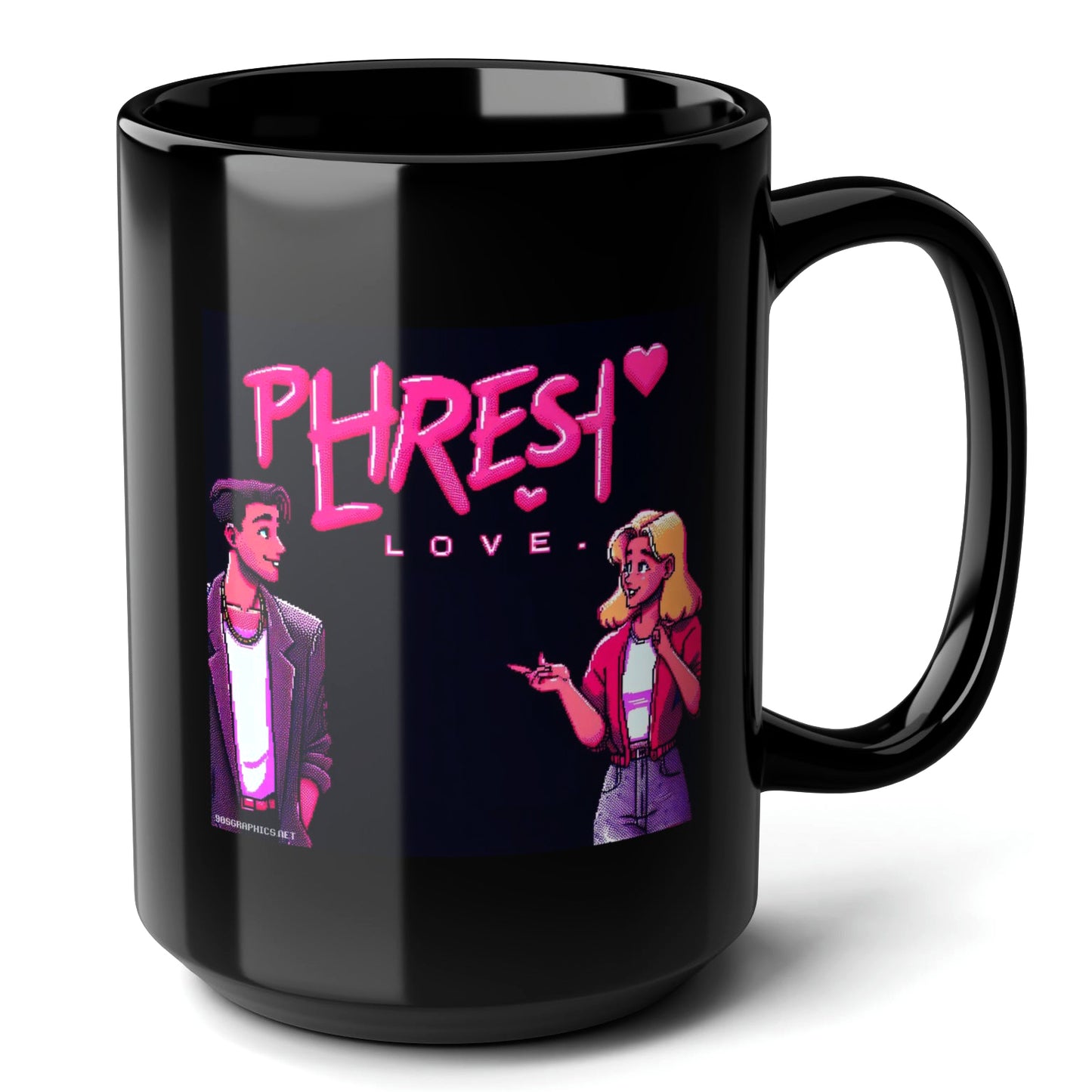 PHRESH Black Mug, (15oz) - best gifts for 90s throwback fans-15oz-