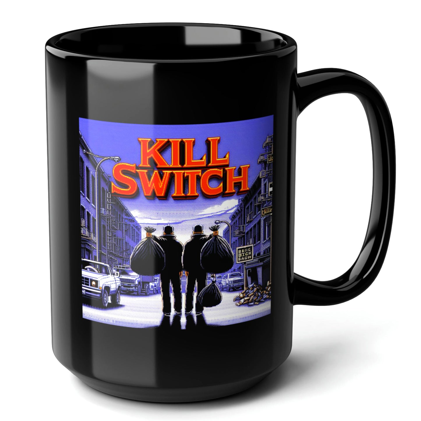 Kill Switch Black Mug (15oz) - gifts for video gamers-15oz-