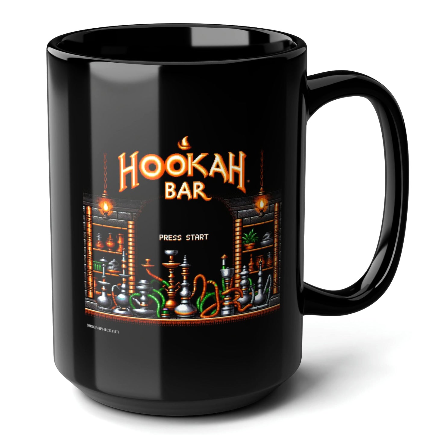 Hookah Bar Black Mug (15oz) - christmas presents for gamers-15oz-