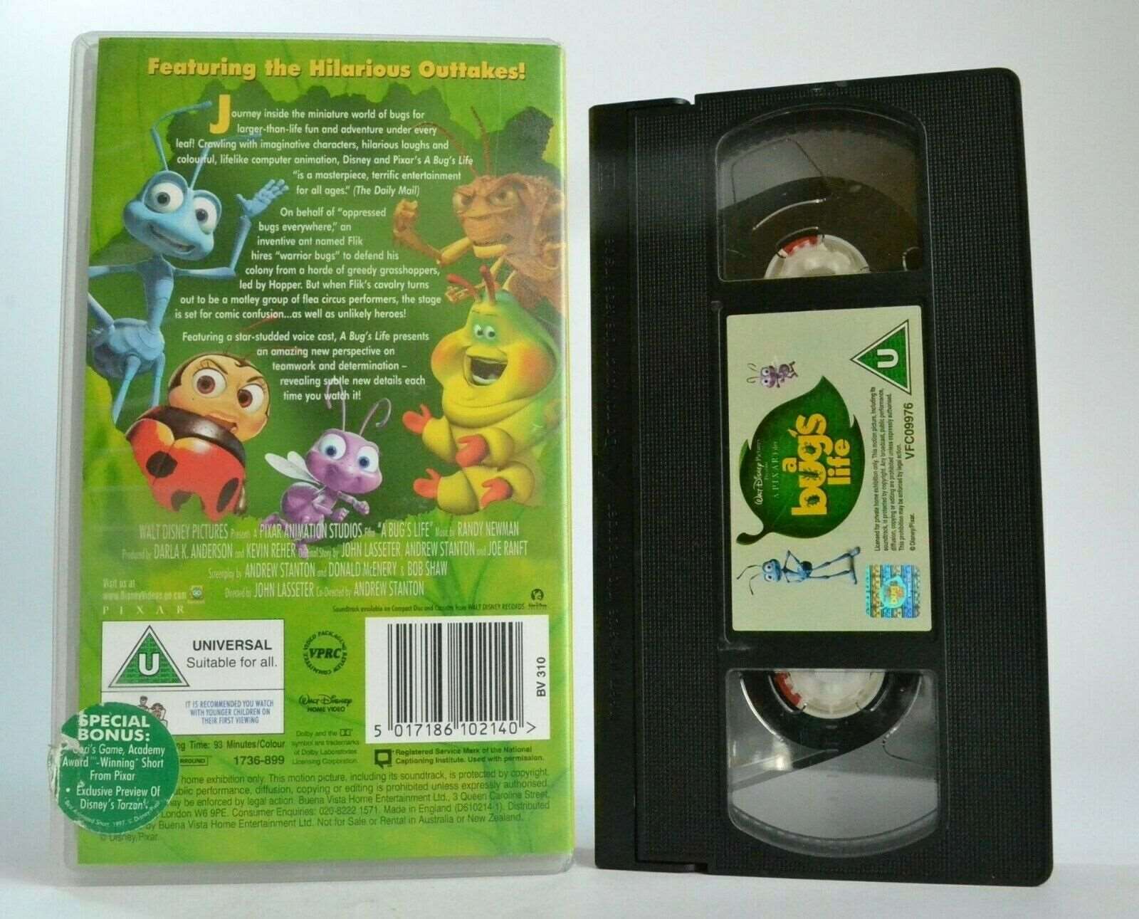 A Bug's Life (1998) -<Disney/Pixar>- Animated Adventure - Children's - Pal VHS-