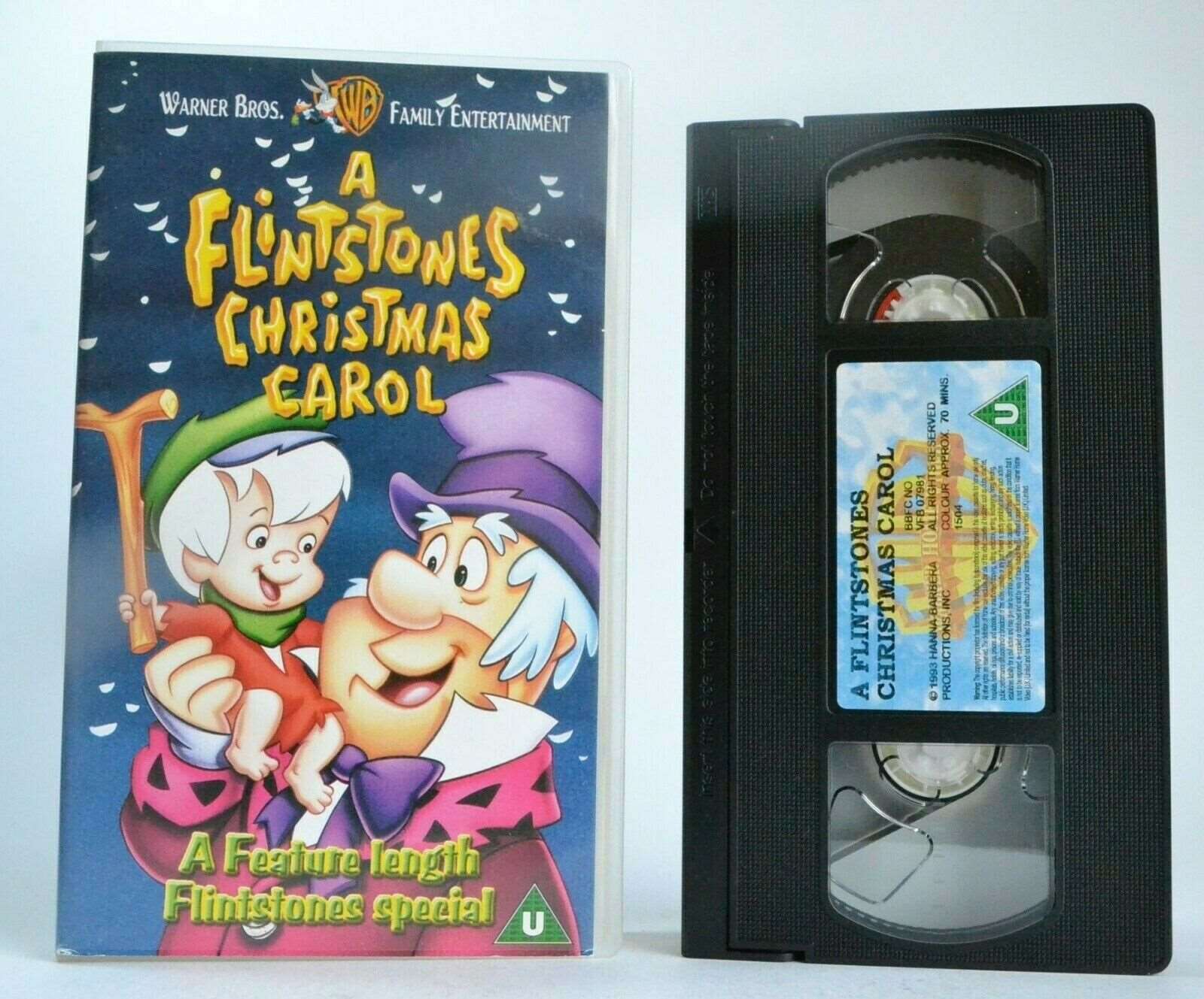 A Flintstones Christmas Carol: Holiday Special - Animated - Children's - Pal VHS-