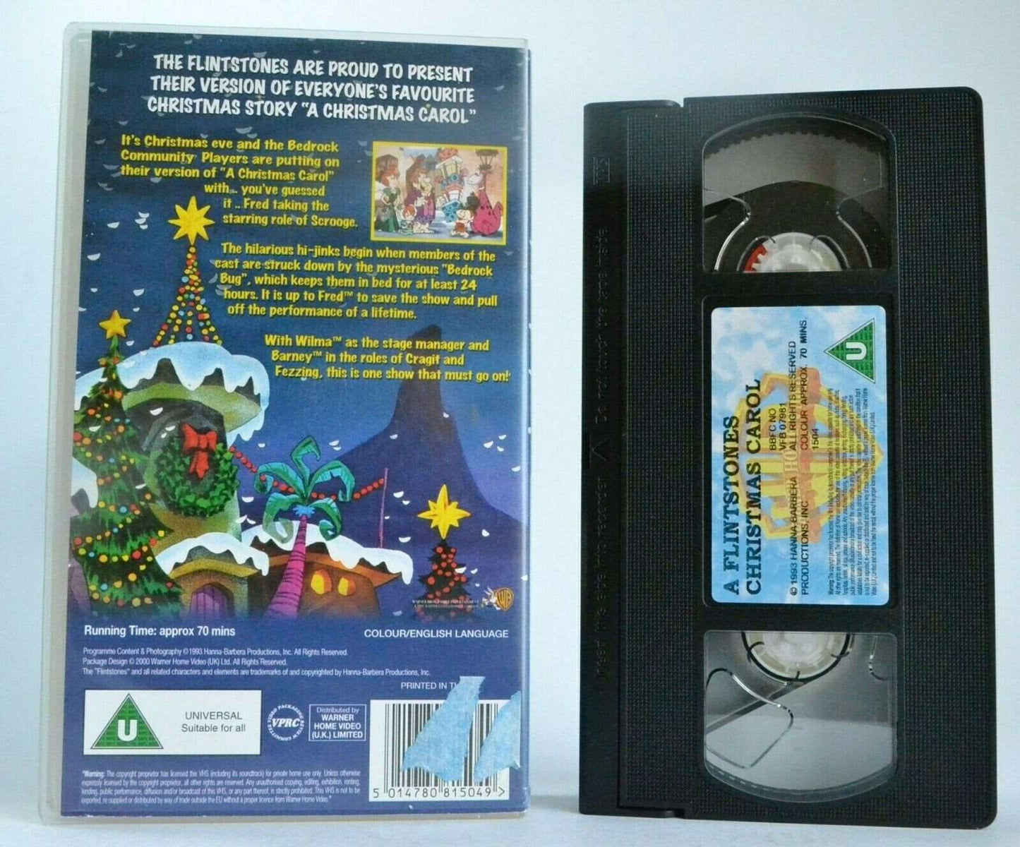 A Flintstones Christmas Carol: Holiday Special - Animated - Children's - Pal VHS-