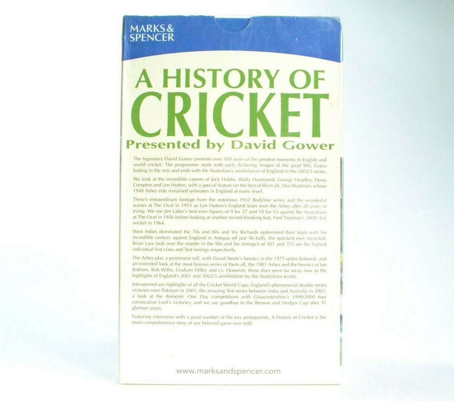 A History Of Cricket - Marks And Spencer - David Gower - Highlights NEW - VHS-