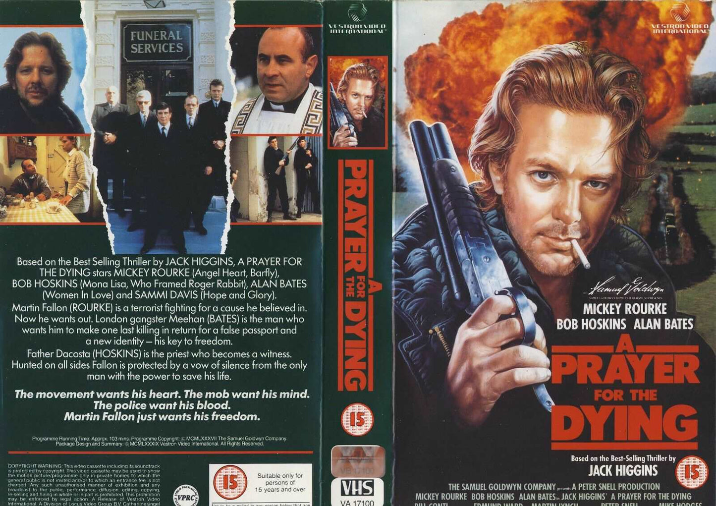 A Prayer For The Dying - Vestron - Thriller - Mickey Rourke - Large Box - VHS-