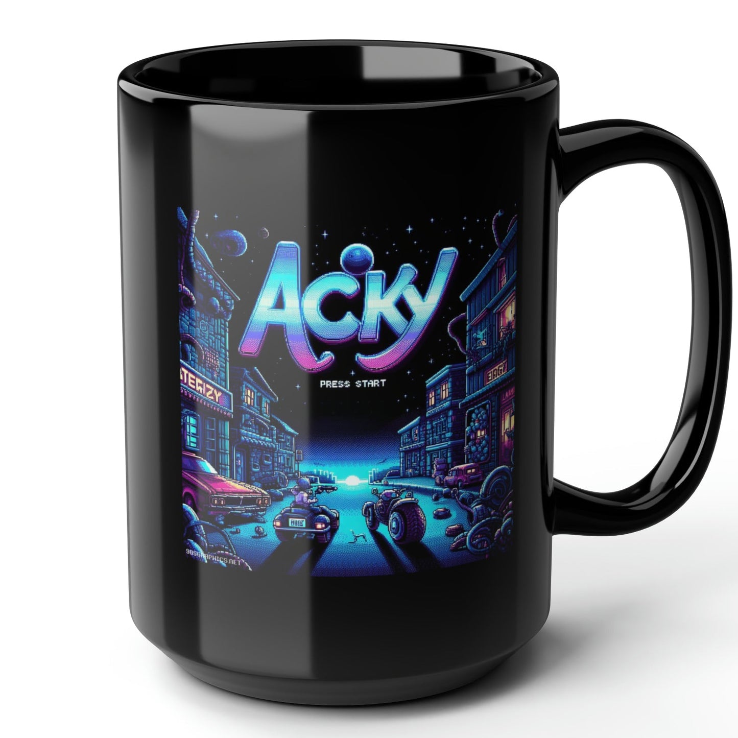 Acky Black Mug (15oz) - gift ideas for gamers-15oz-