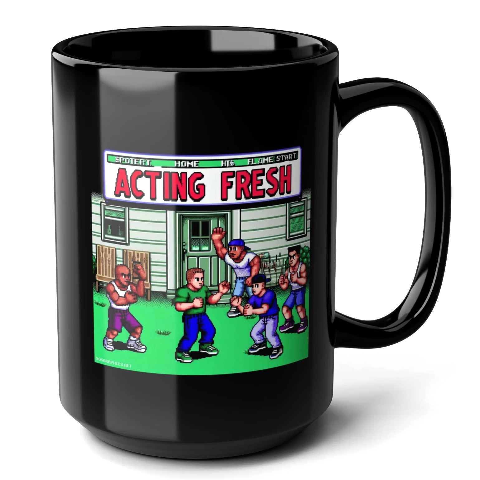 Acting Fresh Black Mug (15oz) - best arcade games-15oz-