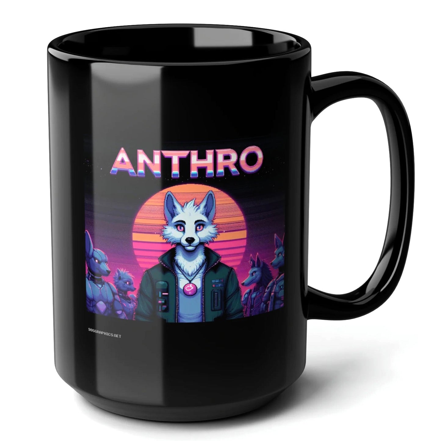 Anthro Black Mug (15oz) - best gifts for gamers-15oz-