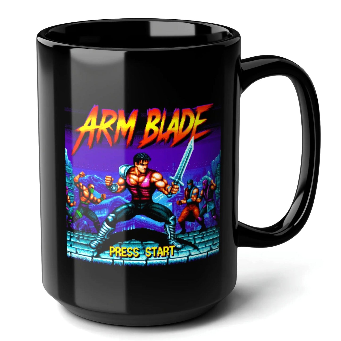 Arm Blade Black Mug (15oz) - arcade game machine-15oz-