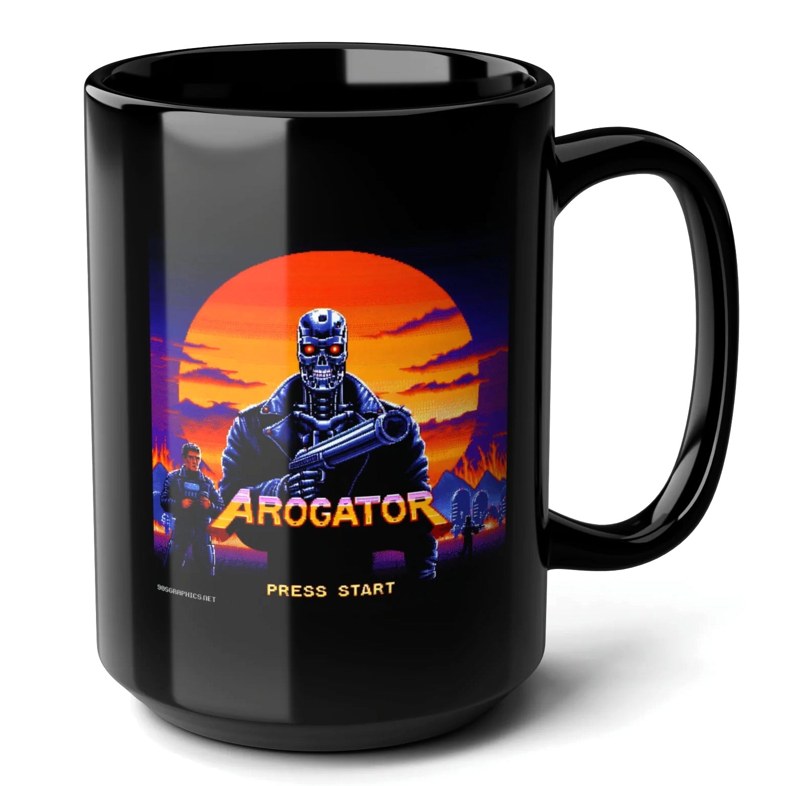 Arogator Black Mug (15oz) - gifts for video game lovers-15oz-