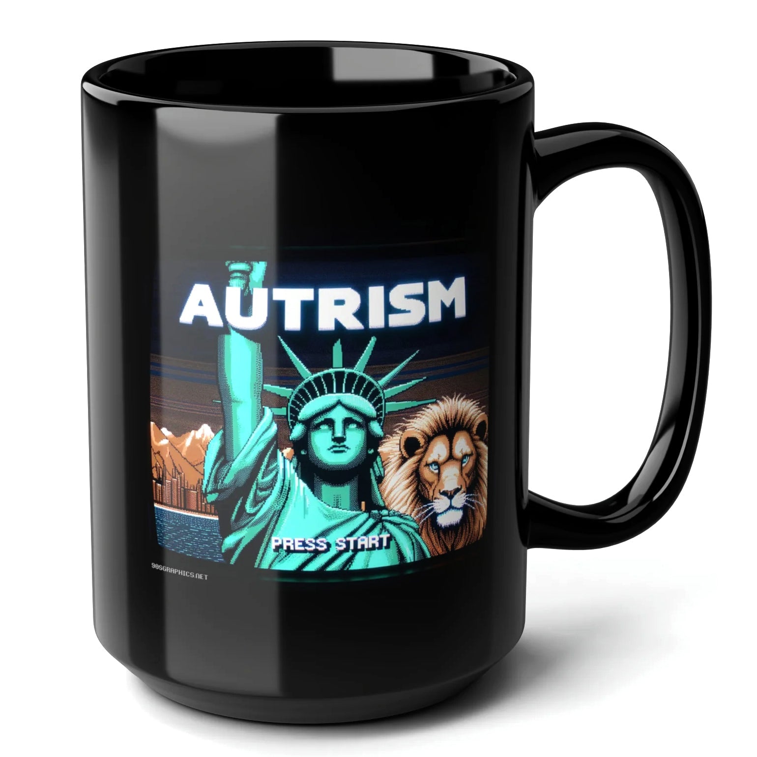 Autrism Black Mug (15oz) - video game gifts for him-15oz-