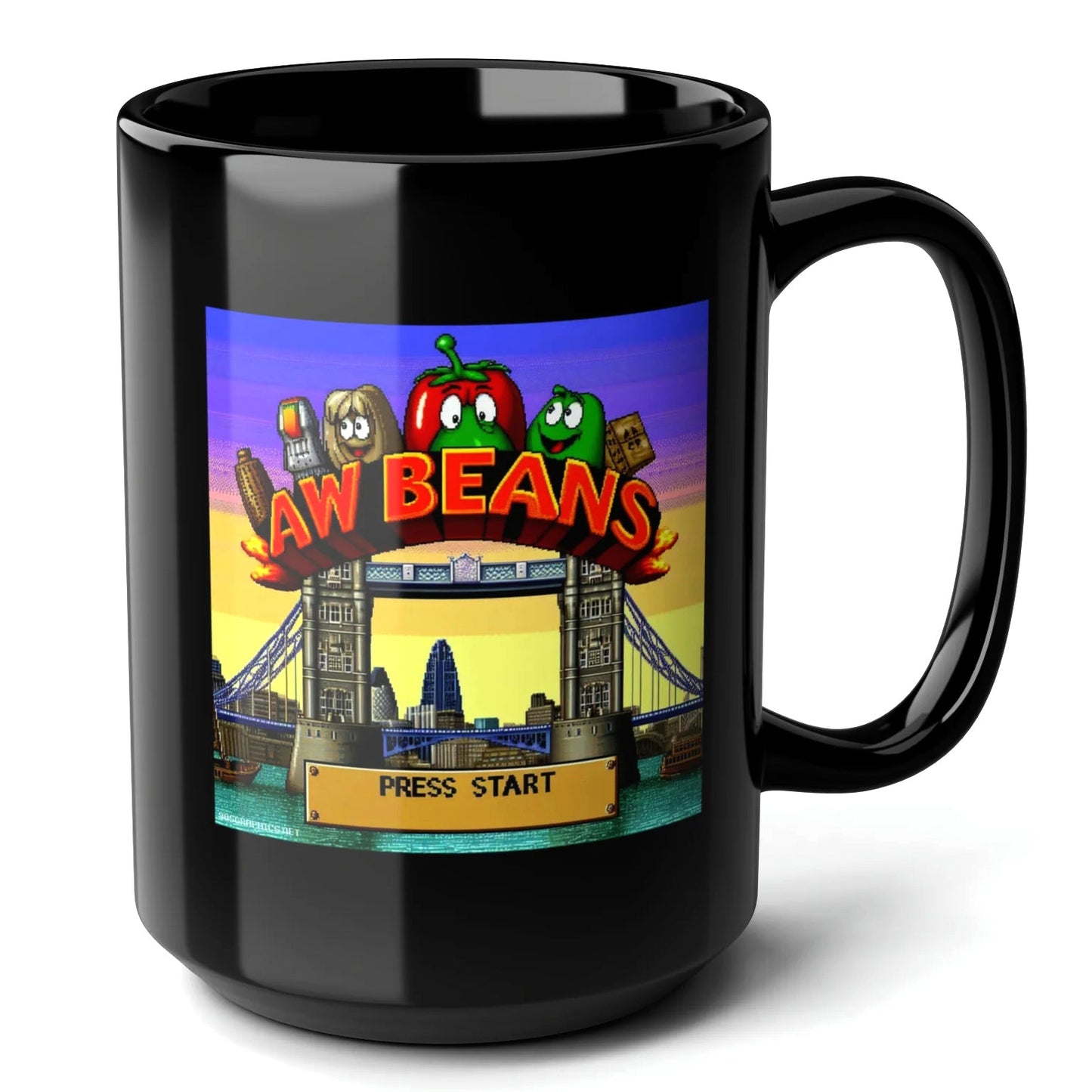 Aw Beans Black Mug (15oz) - gifts for a gamer guy-15oz-