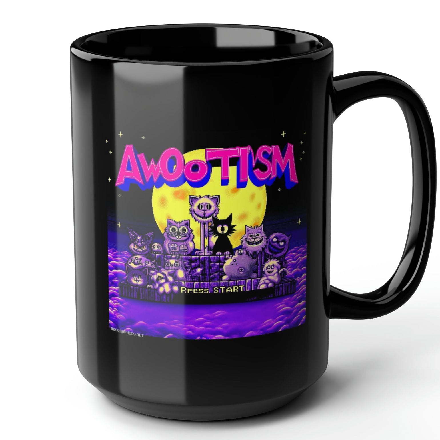 Awootism Black Mug (15oz) - things a gamer needs-15oz-